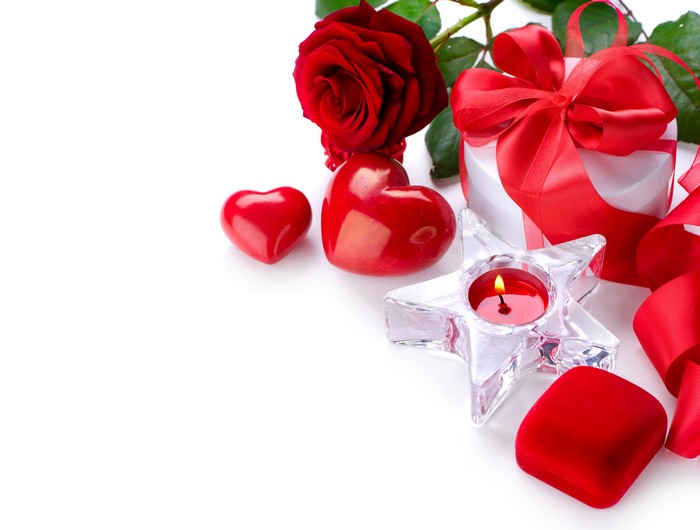 Valentine's Day Gift with Rose and Candle