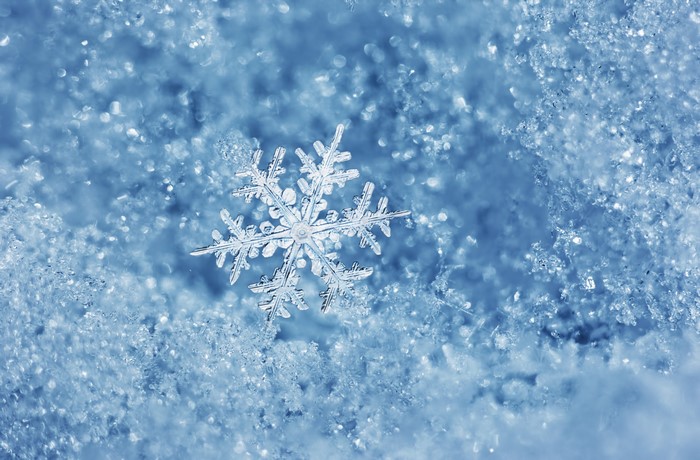 Snowflake on ice