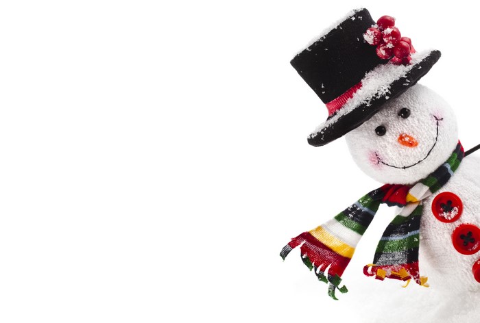 Snowman with a hat and scarf