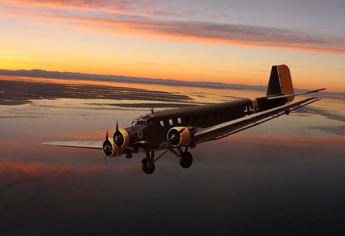 Junkers Ju 52 Airplane at Sunset