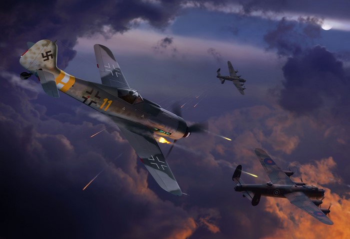German Fw 190 D-2 fighter planes in combat