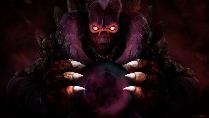 Shadow Demon from DOTA 2 holding a magic orb