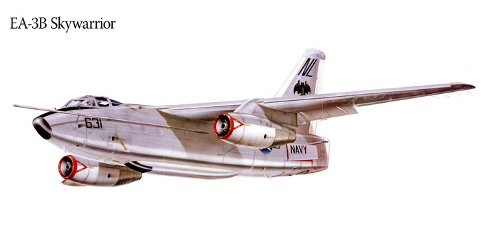 EA-3B Skywarrior Airplane Painting Art