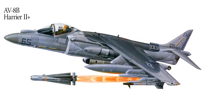 AV-8B Harrier II+ Aircraft with Missiles