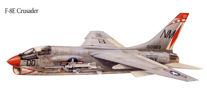 F-8E Crusader Airplane Painting Art