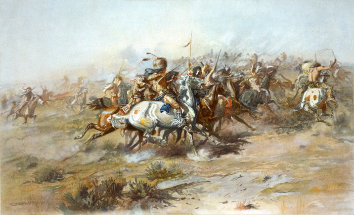 4K Battle of the Little Bighorn by Charles Marion Russell