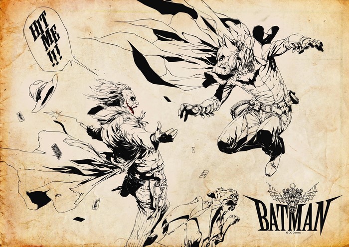 Batman and Joker fighting from DC Comics