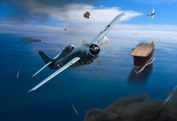 Grumman F4F Wildcat in aerial combat