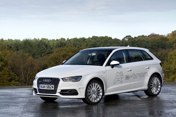 White Audi A3 Sportback e-tron