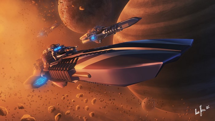 Spaceships in an Asteroid Field Near Planets
