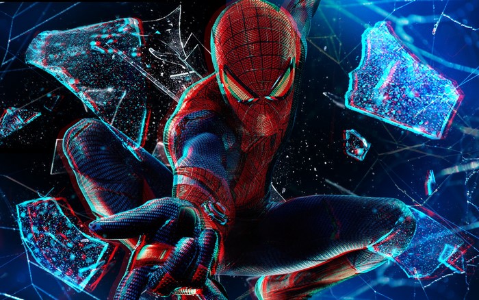 Spider-Man breaking through glass