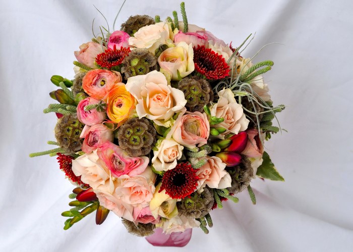 Bouquet of Roses, Ranunculus, and Tulips