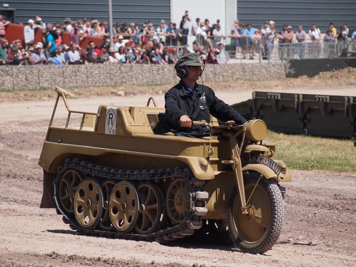Kettenkrad military vehicle with driver