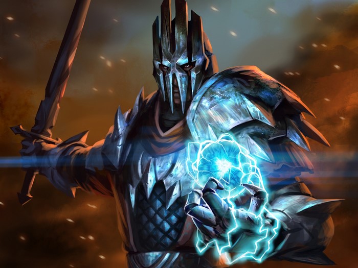 Agandaur from Guardians of Middle Earth with magic and sword