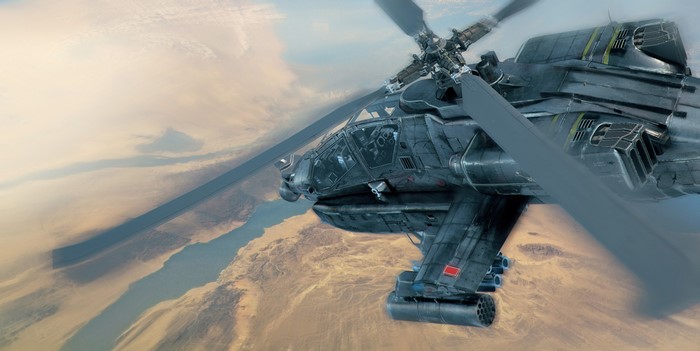 4K AH-64 Apache Helicopter Painting Art
