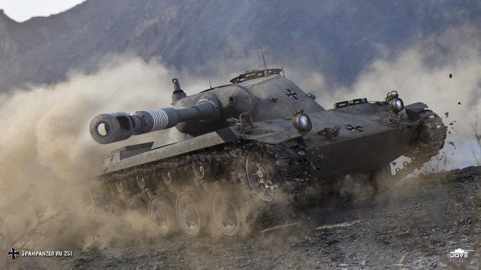 German Spahpanzer RU 251 tank in action