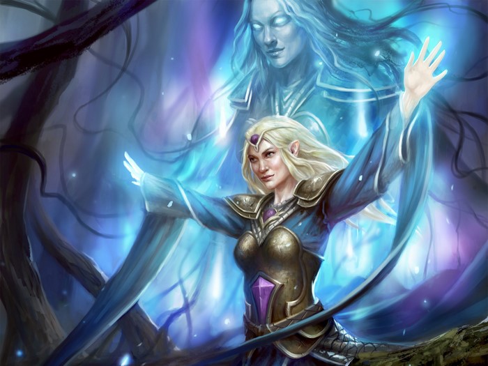 Galadriel from Guardians of Middle Earth casting magic