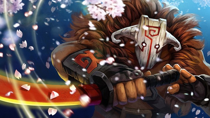 Juggernaut from DOTA 2 with a mask and sword