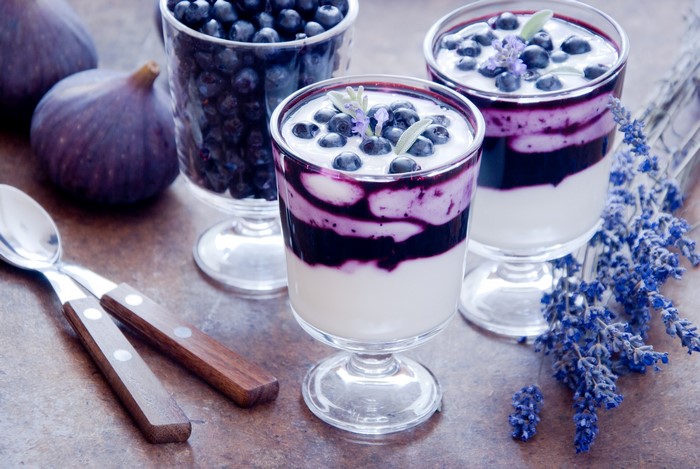 Blueberry and fig dessert with lavender