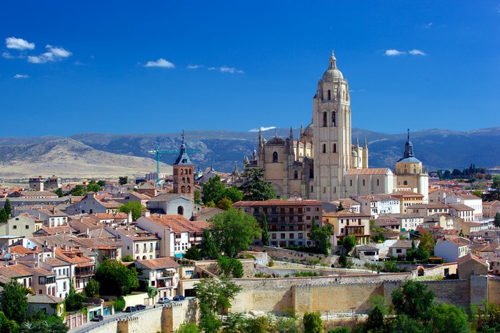 Segovia Cathedral and cityscape, Spain