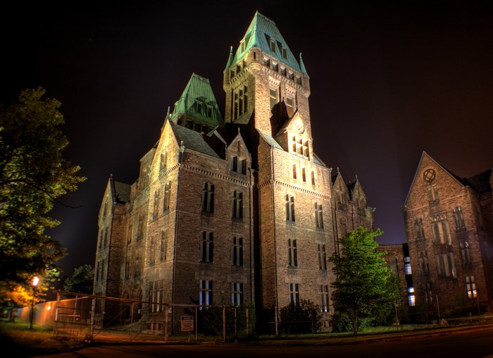 Buffalo State Asylum for the Insane at Night