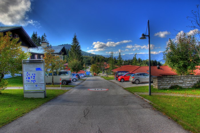 Road in Berchtesgaden, Germany with Mountains