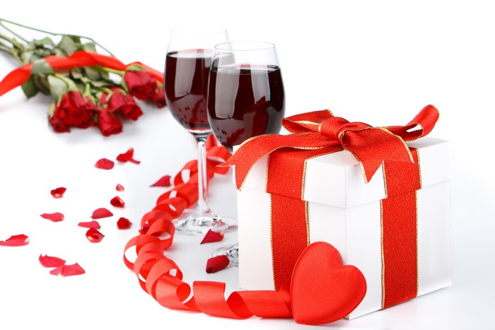 Holidays Wine Valentine's Day Stemware Gifts Heart Ribbon