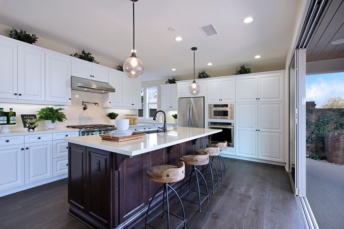 Modern Kitchen with Island and Pendant Lights