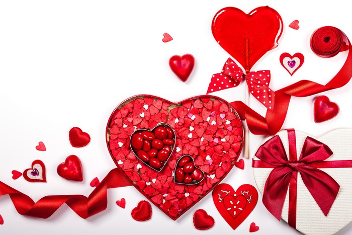 Valentine's Day Heart Decorations and Candies