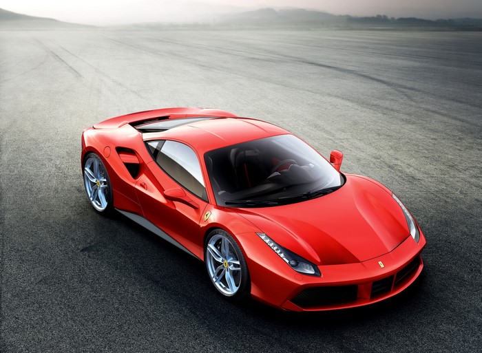 Red Ferrari 488 GTB on a Racetrack