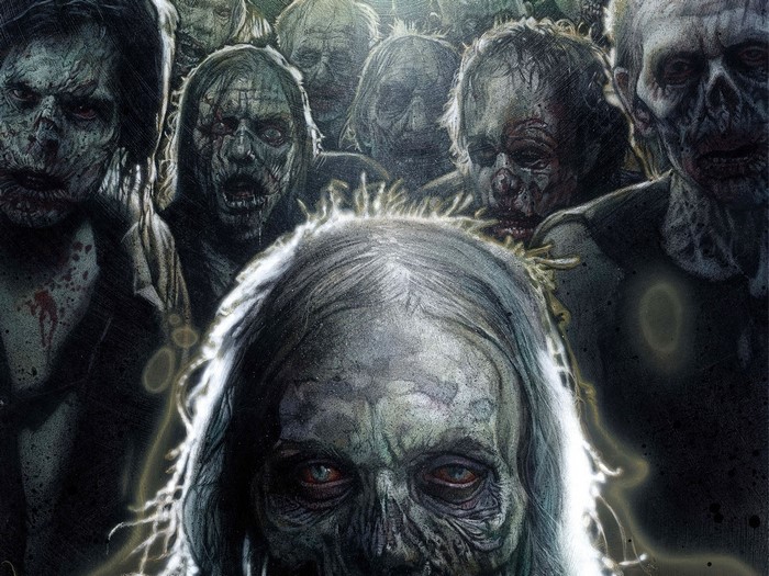 A horde of zombies from The Walking Dead