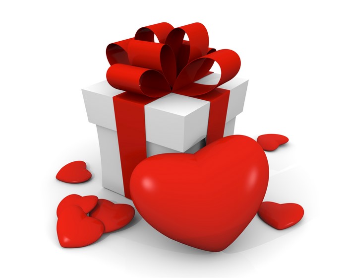 Valentine's Day Gift with Red Hearts