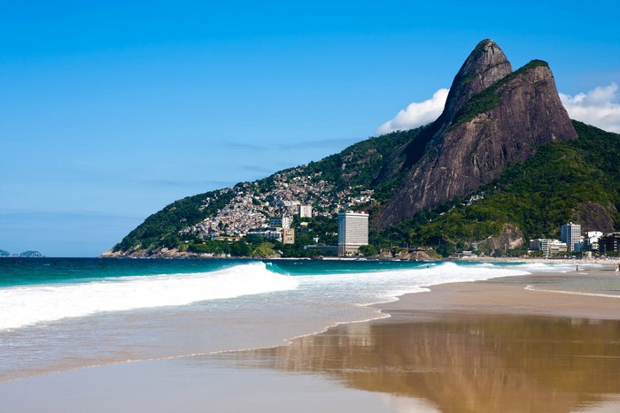 Ipanema Beach with Two Brothers Mountains, Rio de Janeiro