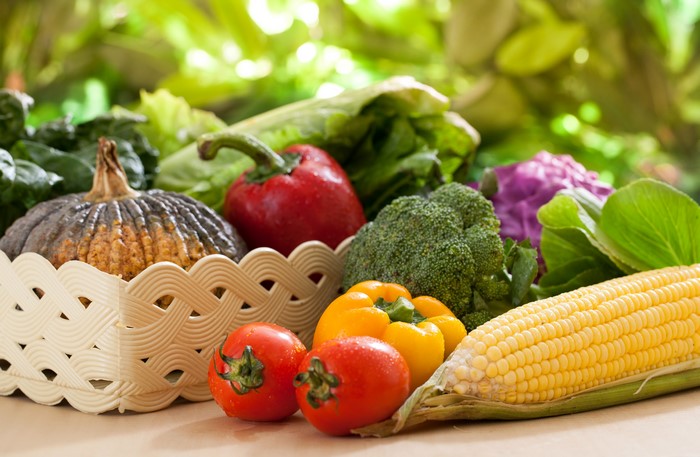 4K Vegetables: Corn, Tomatoes, Bell Pepper, Broccoli, Pumpkin, Cabbage