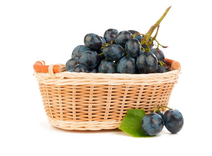 Grapes in a wicker basket