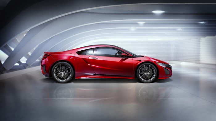 Red 2015 Acura NSX sports car