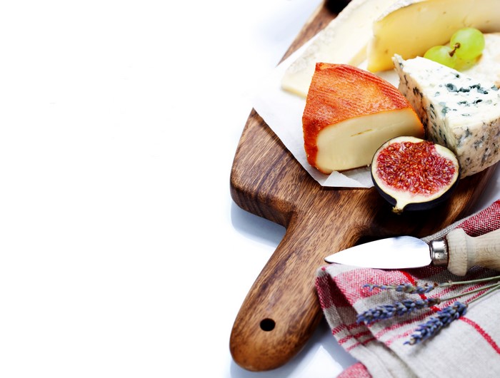 Cheese board with fig and lavender