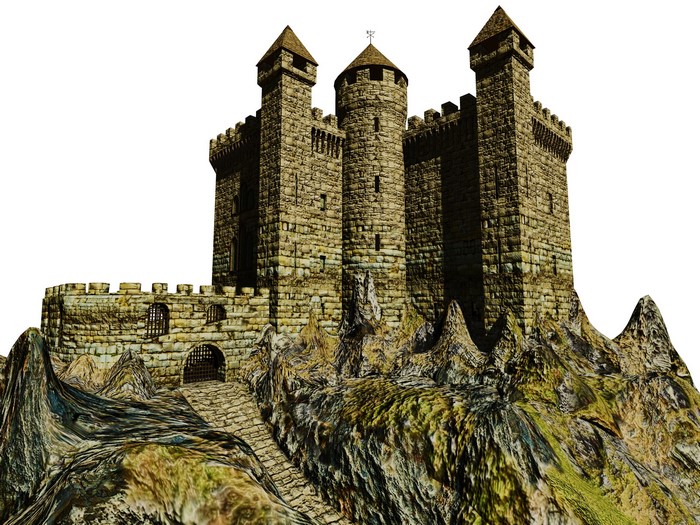Stone castle on a rocky mountain