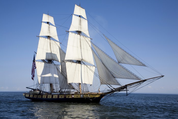 Tall Ship Sailing on the Sea