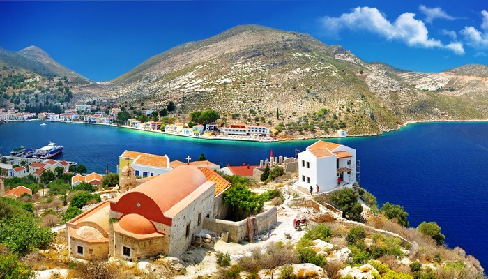 Kastelorizo, Greece: Coastal Village and Mountains
