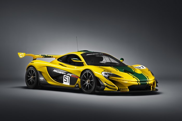 Yellow McLaren P1 GTR race car