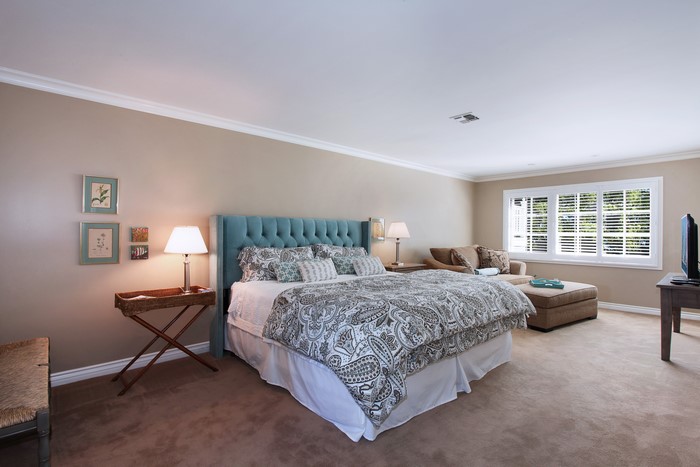 Bedroom Interior Design with Bed and Lamps