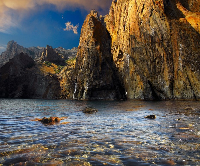 Rocky coast and sea in Russia