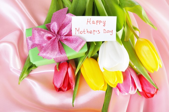 Happy Mother's Day Tulips and Gift