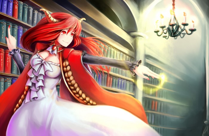Maoyu Maou Yuusha Maou in a Library