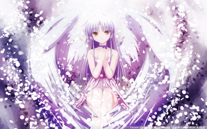 Tenshi from Angel Beats! with white wings