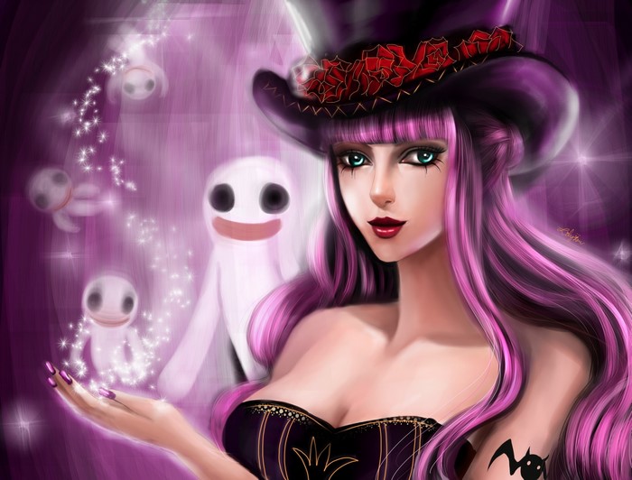 Perona from One Piece with ghosts