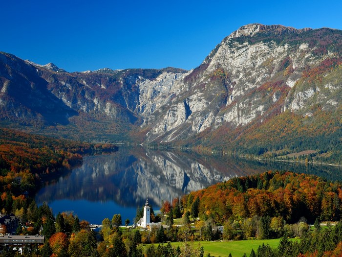 Bohinj Lake, Slovenia, Mountains, Autumn