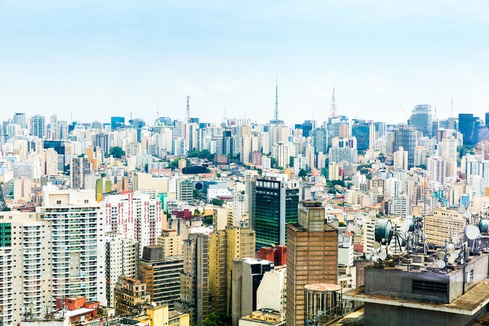 Sao Paulo Megapolis Skyline with Buildings and Antennas