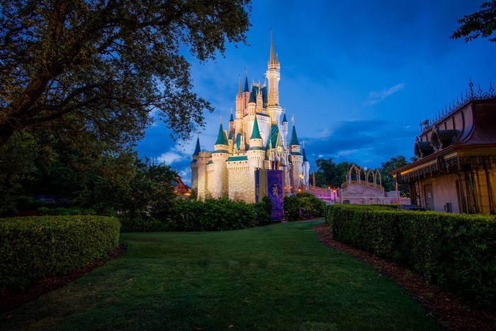 Cinderella Castle at Magic Kingdom, Walt Disney World, Florida at Night